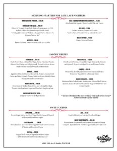 Spring 2023 Hangar Menu - The Hangar Cafe